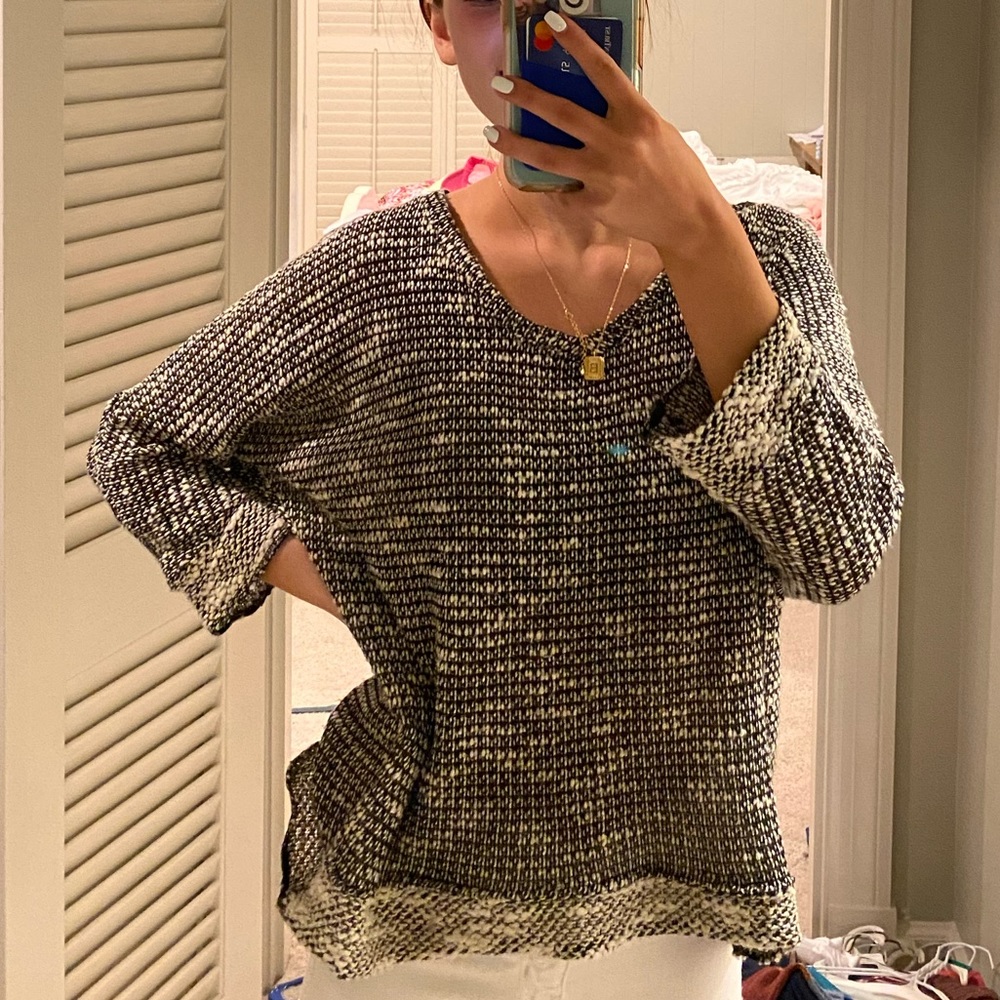 black and white sweater